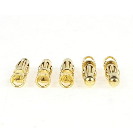 Goldstone Plugs - RC Motor ESC Battery Replacement 4mm Male Banana Plugs Connector Gold Tone 5pcs