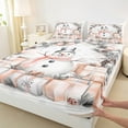 thumbnail image 3 of Manfei Teens Christmas Snowman Queen Sheet Sets, Orange Gifts Print Flat Sheet, Western Winter Festival Queen Fitted Sheet, Luxury Bedroom Decor, 4 Pieces, 3 of 7
