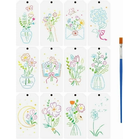 12 PCS Flower Border Stencils