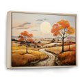 thumbnail image 2 of Designart "Orange Farm Autumn horizon III" Landscapes Floater Framed Wall Art Print, 2 of 7