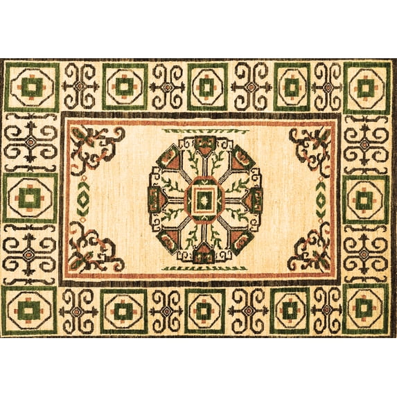 Ahgly Company Indoor Rectangle Oriental Brown Modern Area Rugs, 8' x 10'