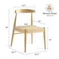 thumbnail image 5 of XDECO Wooden Dining Chairs 2-Pack for Indoor Outdoor Living Room Bedroom, 5 of 7