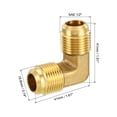 thumbnail image 2 of Uxcell 1/2" x 1/2" Brass Pipe Fitting Flare 90 Degree Elbow Tube Fitting Pipe Adapter Connector, 2 of 5