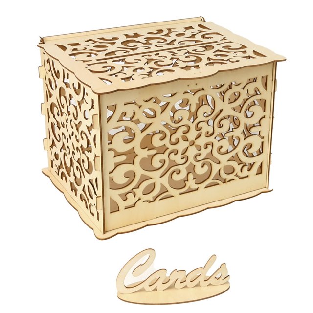 MesaSe Wedding Card Box Elegant DIY Card Reusable Personalized Collapsible Envelop Gift Card Boxes for Wedding Reception Birthday Party JM01376