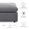 thumbnail image 4 of Ottoman Lounge Chair, Sunbrella, Grey Gray, Fabric, Modern Contemporary, Outdoor Patio Balcony Cafe Bistro Garden Furniture Hotel Hospitality, 4 of 5