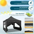 thumbnail image 3 of COBIZI 10x10 Pop up Canopy with 4 Removable Sidewalls, Sandbags, Stakes & Ropes, Upf 50+ Easy Setup Canopy Tent Waterproof Outdoor Instant Portable Shelter for Business, Events, Vendor, Black, 3 of 10