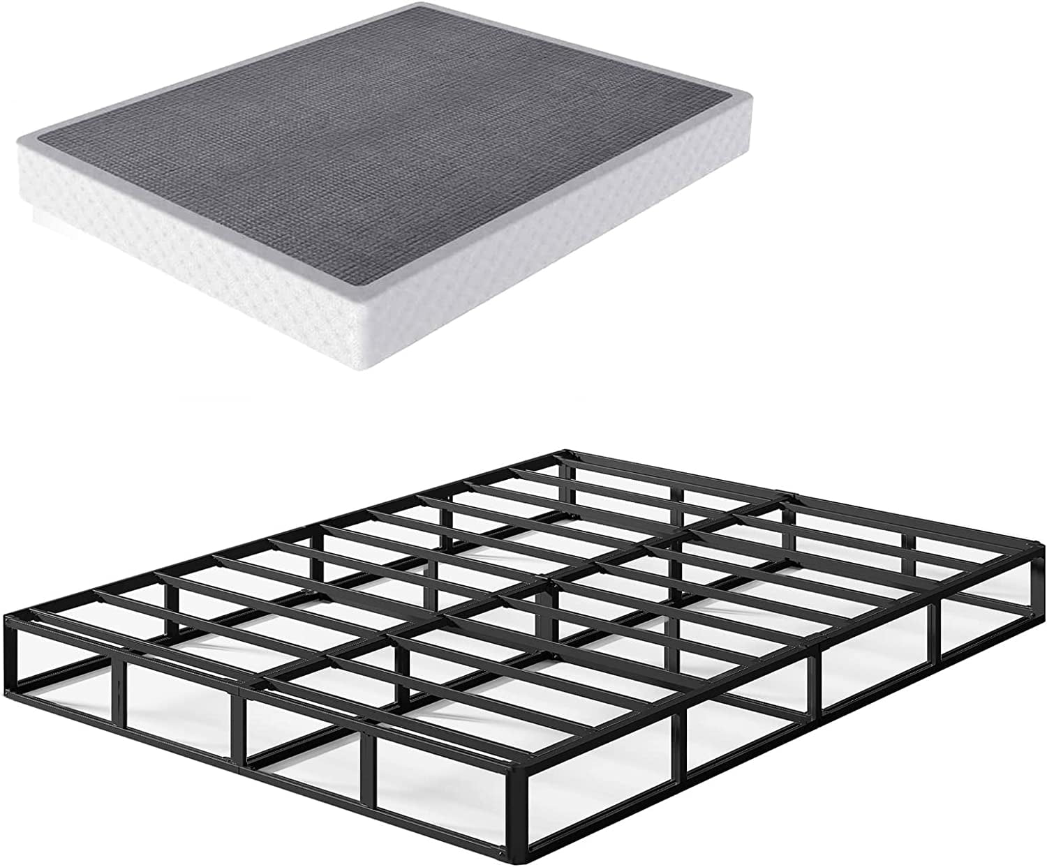 Box Spring Queen and Cover Set, 9 Inch High Profile Easy Assembly