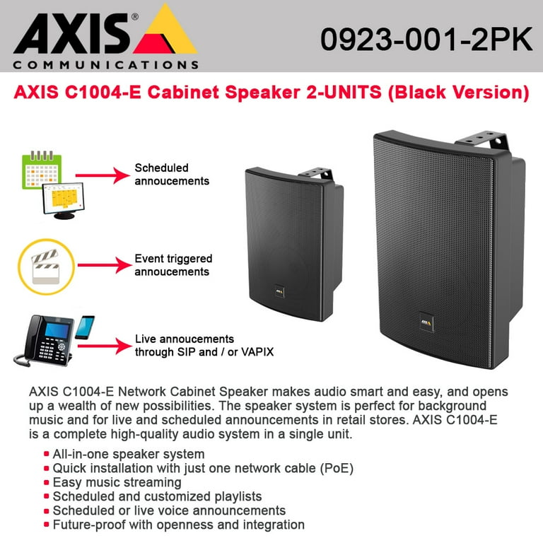 AXIS C1004-E Network Cabinet Speaker Black w/ single cable PoE