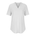 thumbnail image 4 of Patlollav Womens Plus Size Women Loose Short Sleeve V-Neck Solid Casual Blouse T-Shirt Tunic Tops, 4 of 6