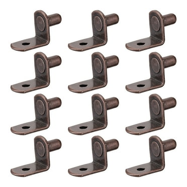 Uxcell 0.24'' L-Shaped Shelf Support Peg  Support Shelf Bracket Peg W Hole Bronze 20Pcs