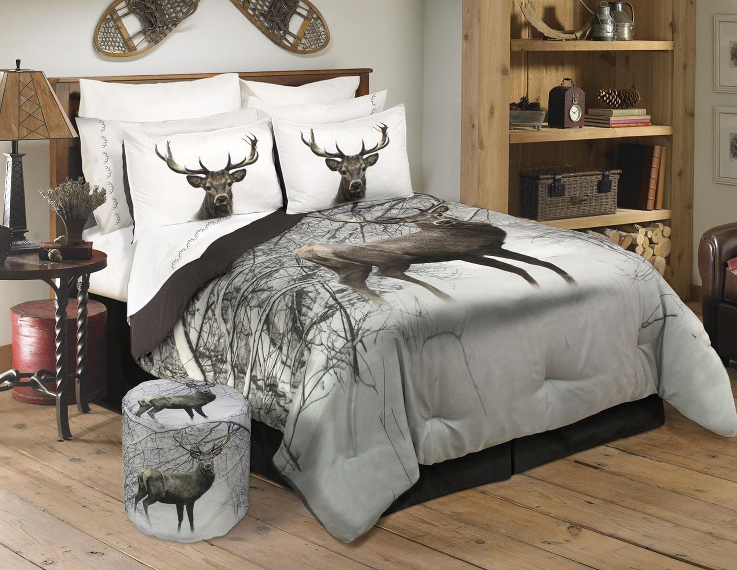 Safdie & Co. Comforter Set 3PC K Deer In Snowy Forest