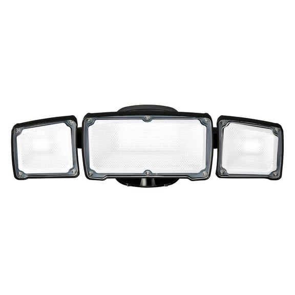 40-Watt 3800 Lumens Black Dusk to Dawn Control 3 Head Outdoor LED Security Flood Light (1-Pack)