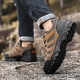 thumbnail image 4 of Mens Breathable Waterproof Hiking Shoes Lightweight Non-Slip Low Top Trail Outdoor Brown,Size 9.5, 4 of 9