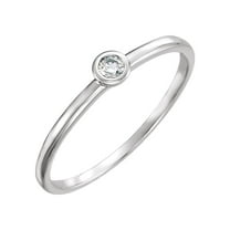14k White Gold .06 Dwt Diamond Ring Size 6.5 Jewelry for Women