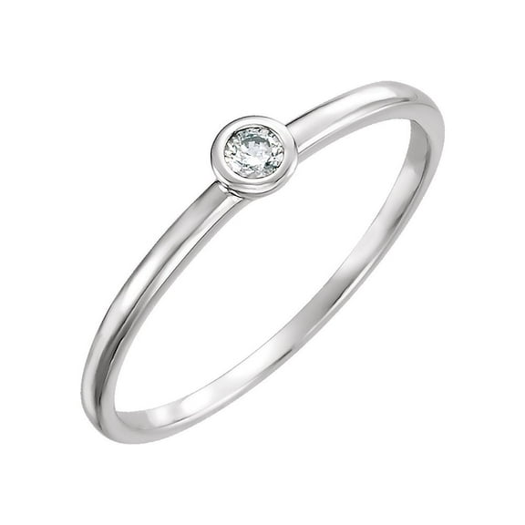 14k White Gold .06 Dwt Diamond Ring Size 6.5 Jewelry for Women