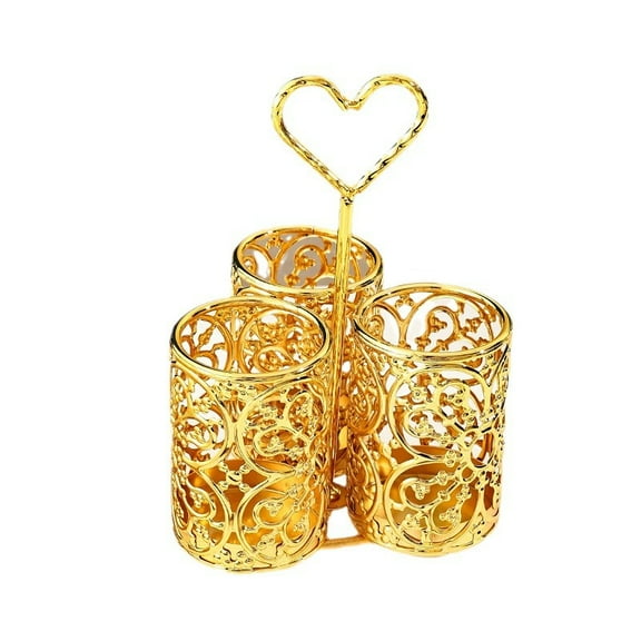 WHAMVOX  Chopsticks Utensil Cutlery Stand Spoon Holder for Kitchen Counter Golden