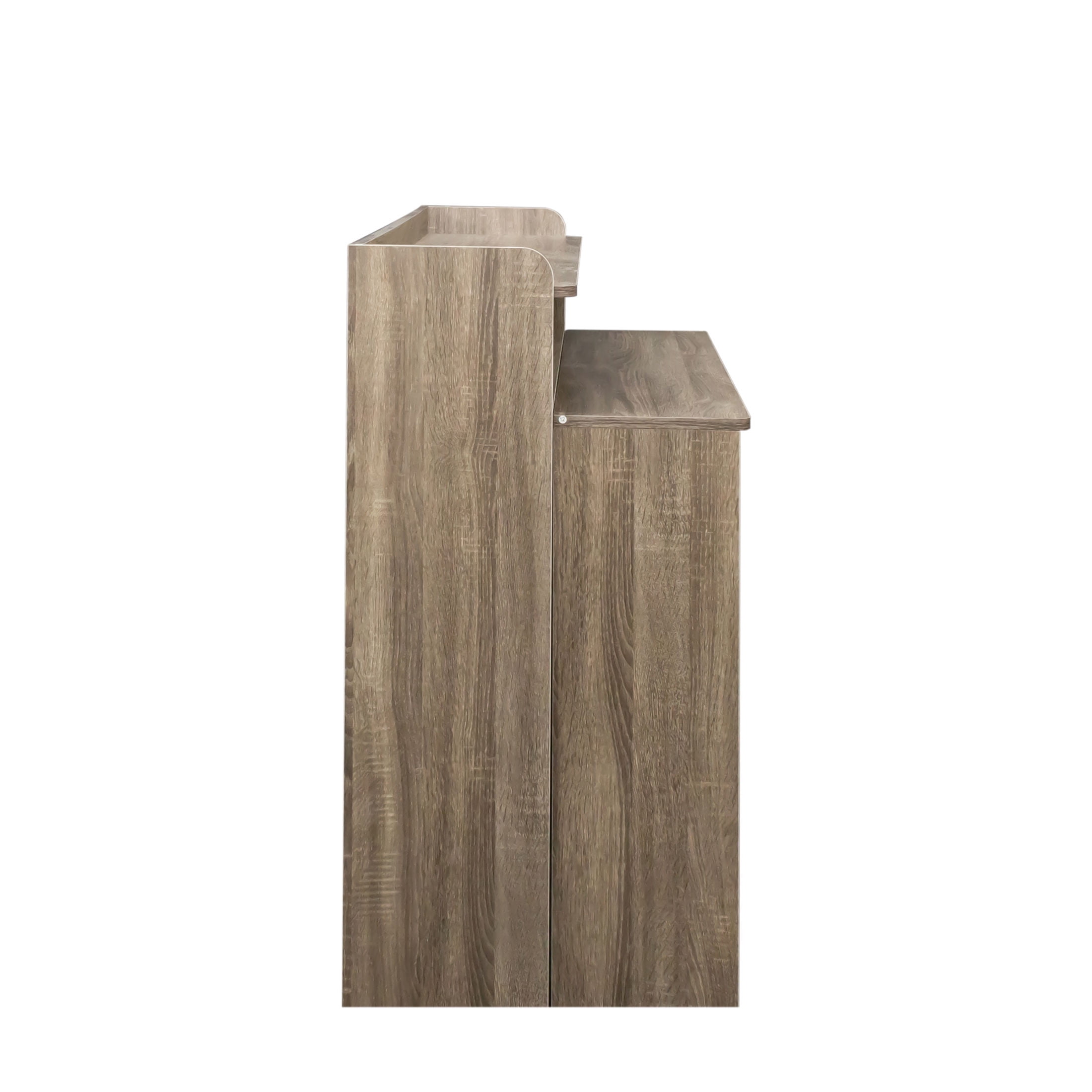 Noble House Modern Extendable Dining Table with Storage, Drop Leaf Sideboard Table for Small Spaces, Barnwood