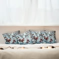 thumbnail image 4 of Ambesonne Cat Throw Pillow Cover Pack of 4, Cottages Ice Skating Kitties, 4 Pcs-40"x40", Soft Blue Burnt Orange, 4 of 5