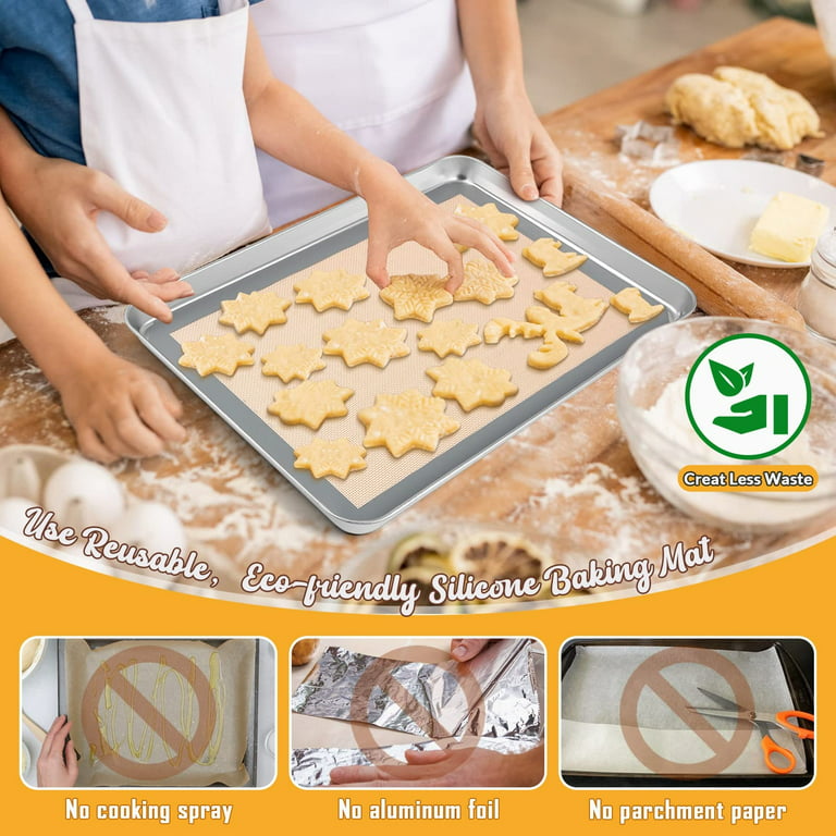 Pampered Chef Sheet Pan Heavy 14” x 10” and 9.75” x 7.5” Baking Cookies