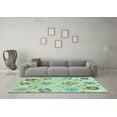 thumbnail image 3 of Ahgly Company Indoor Round Abstract Light Blue Modern Area Rugs, 3' Round, 3 of 4