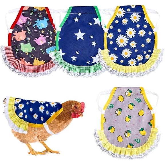 4pcs Chicken Saddle for Hens Colorful Waterproof Poultry Saver with Elastic Chicken Jacket Straps Protector for Back and Sides Chicken Aprons for Hens Poultry Accessories for Hens Mixed Color DIY