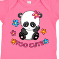 thumbnail image 4 of Inktastic Too Cute Baby Panda with Flowers Girls Baby Bodysuit, 4 of 5