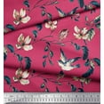 thumbnail image 2 of Soimoi Cotton Duck Fabric Robin,Leaves & Wildflower Floral Printed Fabric 1 Yard 42 Inch Wide, 2 of 3