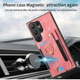 thumbnail image 3 of Phone Case for Samsung Galaxy S24 Ultra 5G Wallet Cover with Tempered Glass Screen Protector and Wrist Strap Lanyard RFID Credit Card Holder Ring Stand Cell S24Ultra 24S S 24 24Ultra Women Men Pink, 3 of 14