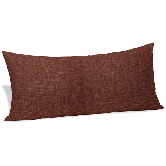 Dark Brown Body Pillow Covers 20"x60", Vintage Country Monochrome Chocolate Color Soft Brushed Microfiber Breathable Throw Pillow Covers, Pillowcase with Zipper for Couch Sofa Bedroom Living Room