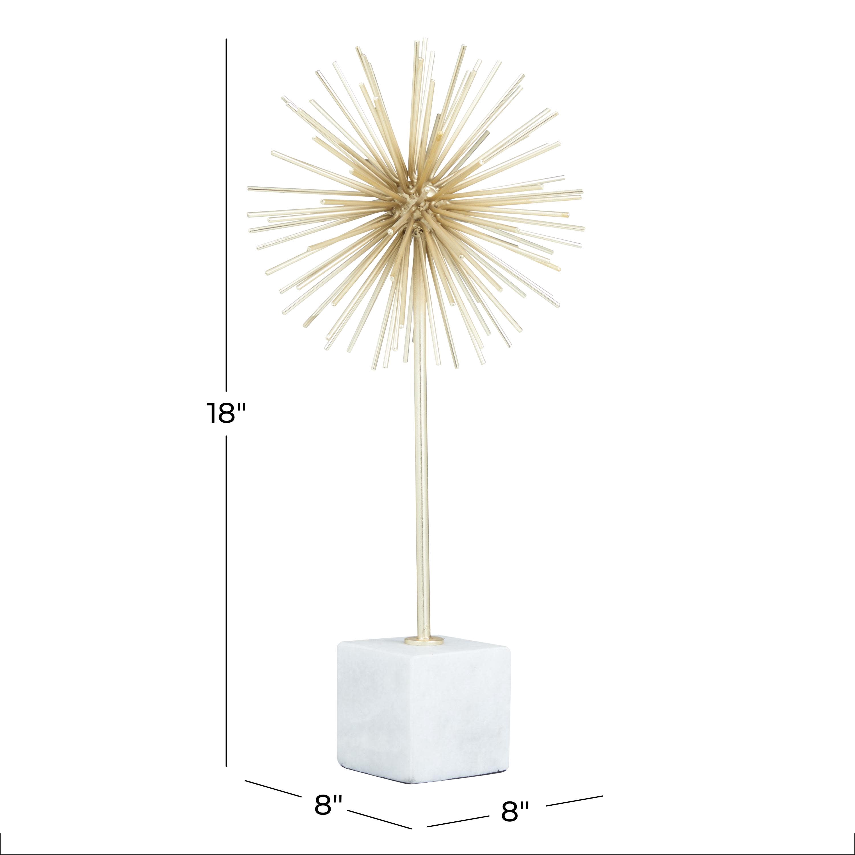 8" x 18" Gold Marble Starburst Sculpture with Marble Base, by CosmoLiving by Cosmopolitan