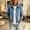 Sky Blue, variant on Women's Fall Winter Cropped Denim Jacket Long Sleeve Zip up Jean Coat with Pockets, Casual Fashion Short Lapel Outerwear for Women S-2XL Sky Blue