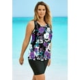 thumbnail image 3 of Swim 365 Women's Plus Size Longer-Length Racerback Tankini Top, 3 of 6