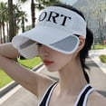 thumbnail image 2 of Lumistal Outdoor Sport Hat Sun Visor Hats for Women Beach Hat Ponytail UPF 50+ Beach Vacation Packable Wide Brim Summer Sun Visor UV Sunscreen Hat Cap White One size, 2 of 6