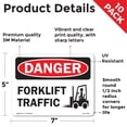 thumbnail image 2 of Forklift Traffic OSHA Danger Vinyl Decal Label 7 Inch x 5 Inch - 10 Pack, 2 of 6