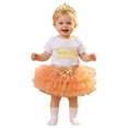 thumbnail image 4 of mgoYE Birthday Outfit Girls Baby One Romper + Ruffle Tulle Skirt + Sequins Crown Headband 3PCS Clothes Set, 4 of 4