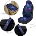 thumbnail image 6 of Xixirimido Car Seat Covers Front Seats Leather Universal Fit for Cars, Vans, Trucks, SUV, Set of 5 Car Seat Protector with Seatbelt Covers & Center Console Cover, Butterfly Purple Roses, 6 of 8