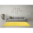 thumbnail image 3 of Ahgly Company Machine Washable Indoor Round Trellis Yellow Contemporary Area Rugs, 3' Round, 3 of 4