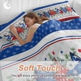 thumbnail image 3 of Independence Day Star Full Size Comforter Set, Farm Red Blue White Star Eucalyptus Leaves Bedding for All Seasons, 4 Pcs Bed Set, 1Quiltcover (86"x86") ,1Sheet(80"x116"), 2Pillowcases (30"x20"), 3 of 10