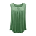 thumbnail image 3 of Patlollav Plus Size Tank Tops For Women Sleeveless Square Neck Tunic Tops Lightweight Solid Pleated Blouse, 3 of 6