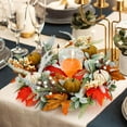 thumbnail image 6 of ATENOW Fall Wreath, 20'' Autumn Wreaths for Front Door Fall Decorations Pumpkin Wreath with Maple Leaves Lamb Ear Leaves for Wall Window Outdoor Porch Thanksgiving Harvest Decor, 6 of 7