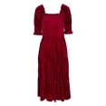 thumbnail image 3 of Vestido largo de cintura alta para mujer Vestido elegante y ajustado para ir al trabajo Kuymtek Vino rojo T L para Mujer, 3 of 9