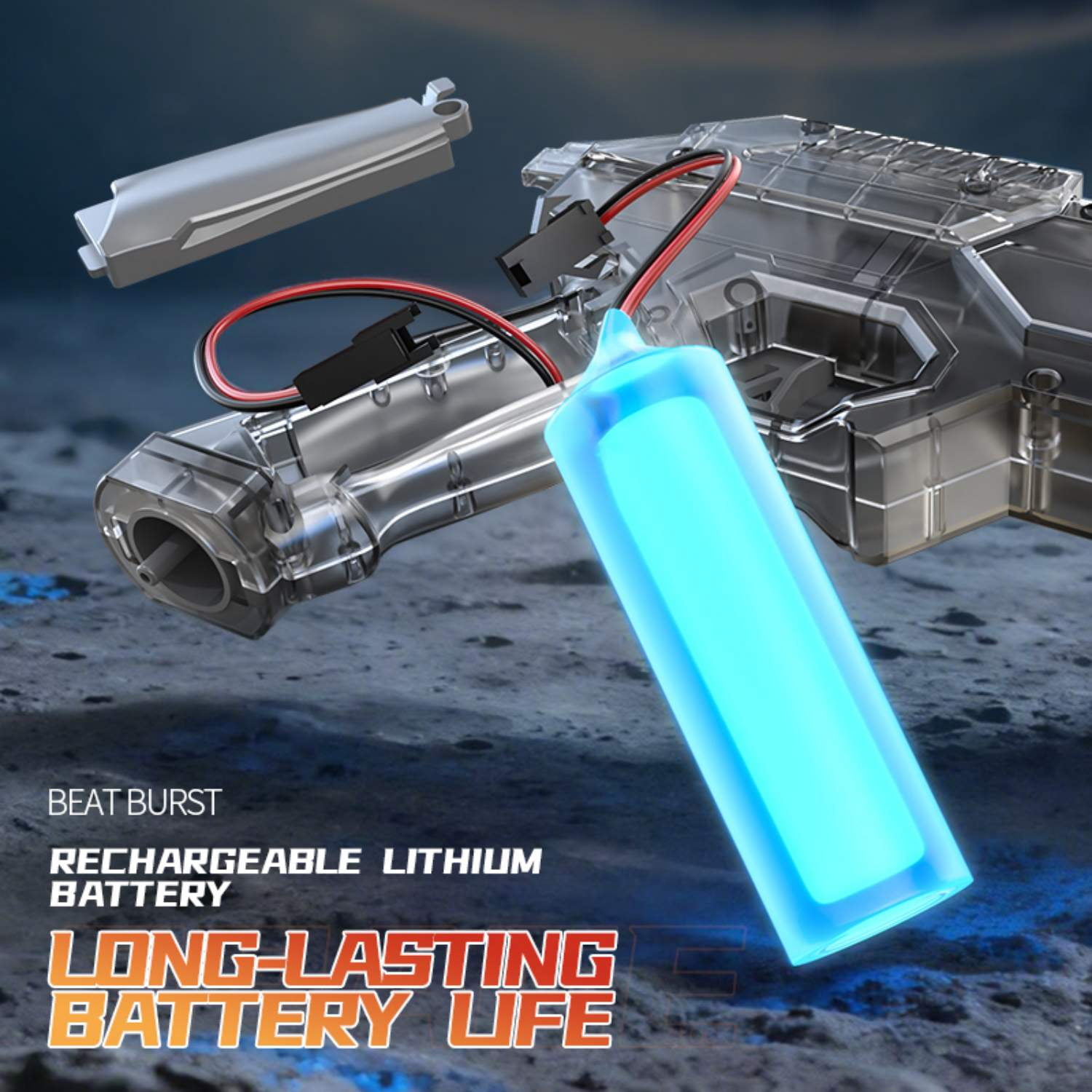 Unbranded Electric Water Blaster Toy, Continuous Spray, Automatic Fire, Gray