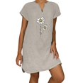 thumbnail image 1 of Sexy Vestidos Cortos de Verano para las Mujeres 2025 Moda Suelta de Ocio Vestido de Manga Corta con Cuello en V, Vestido Casual de Rodilla, 1 of 7