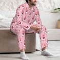 thumbnail image 7 of Gaeub Valentine's day gnomes Print Mens Pajamas Set Mens Sleepwear with Long Sleeve Top & Bottoms PJs-Small, 7 of 7