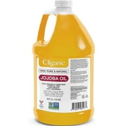Cliganic Jojoba Oil Non-GMO, Bulk Gallon 128oz | 100% Pure, Natural Cold Pressed Unrefined Hexane Free Oil for Hair & Face