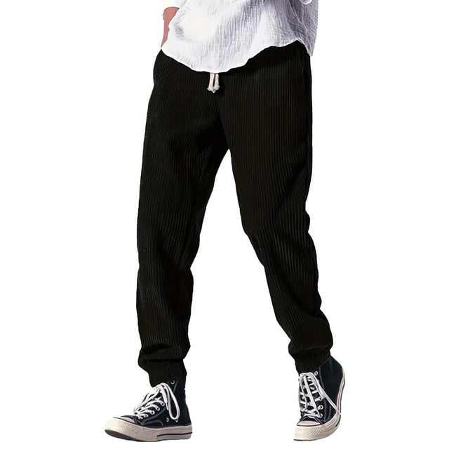 Men's Solid Color Drawstring Waistband Ankle Tied Casual Pants Business Fashionable Comfortable And Loose Pants