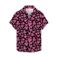 thumbnail image 2 of Camisas de Manga Larga para Hombres Día de San Valentín Impreso Botón Solapa, Camisa de Manga Corta Casual para Regalos, 2 of 9