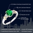 thumbnail image 3 of Gem Stone King 10K Yellow Gold and 925 Sterling Silver Green Nano Emerald and Lab Grown Diamond Engagement Ring for Women | 0.83 Cttw | Oval 8X6MM | Size 5-9, 3 of 6