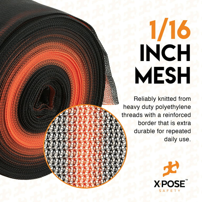 Construction Safety Debris Netting - 8.5 ft x 150 Ft Temporary Mesh Netting  Material, Scaffold Net Enclosure, Barricade, Visibility Barrier, Fencing  Roll - Heavy Duty Fire Retardant Plastic - Black 