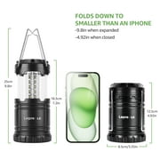 Lepro LED Collapsible Camping Lantern 4-Packs, Super Bright, Battery Powered Camping Light, IPX4 Water Resistant, Portable Emergency Lights for Power Outage, Hurricane, Storms